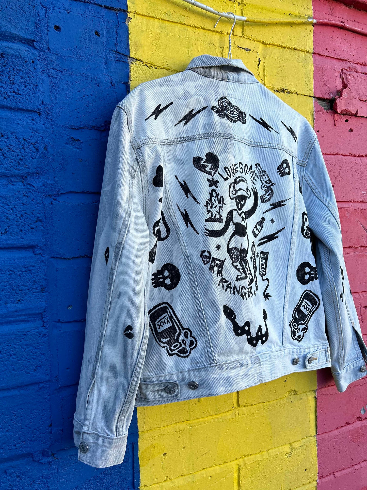 Hand Printed One of a Kind Levi's Denim Jacket