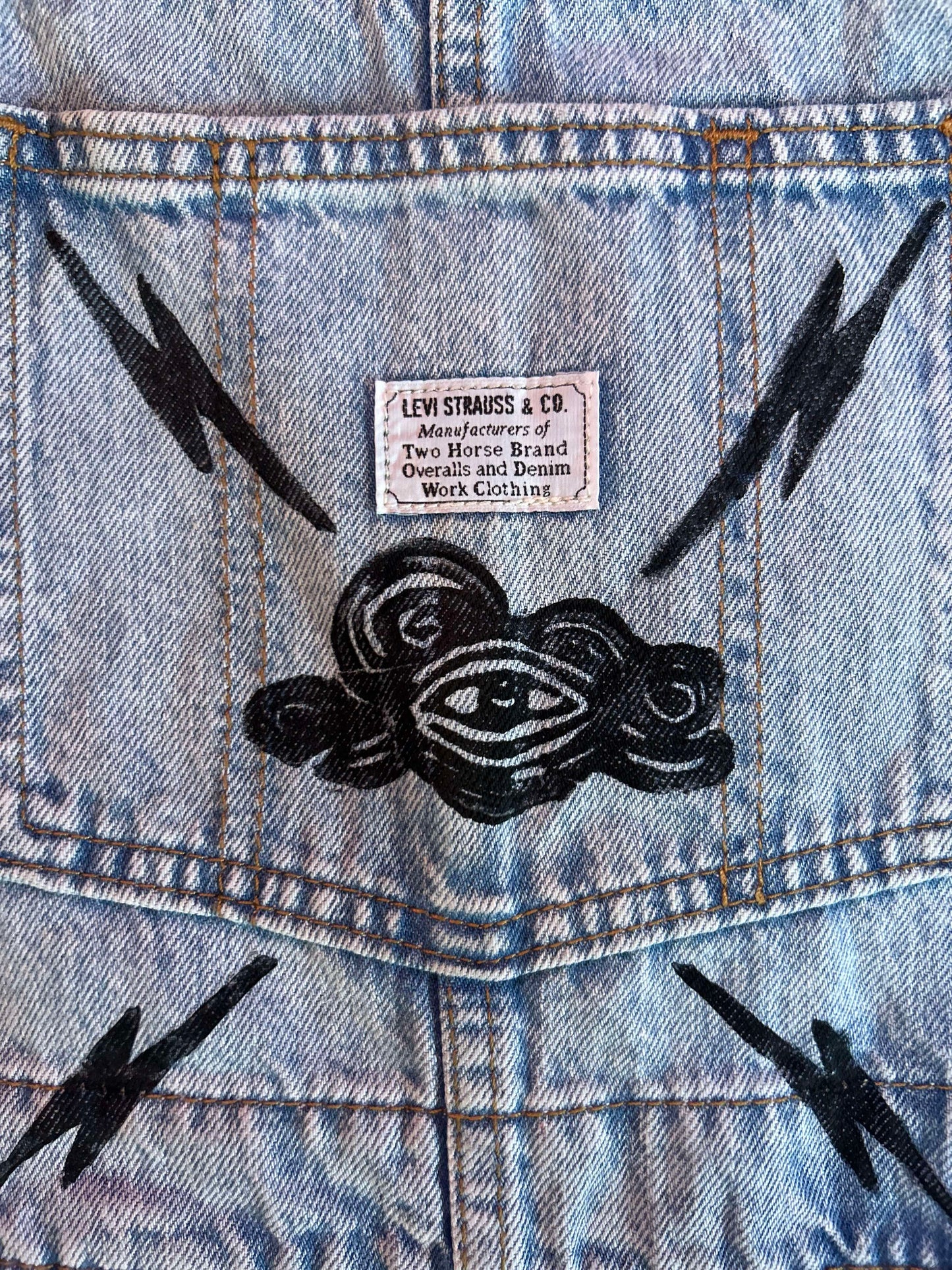 Hand Printed Levi's Dungarees Size Medium