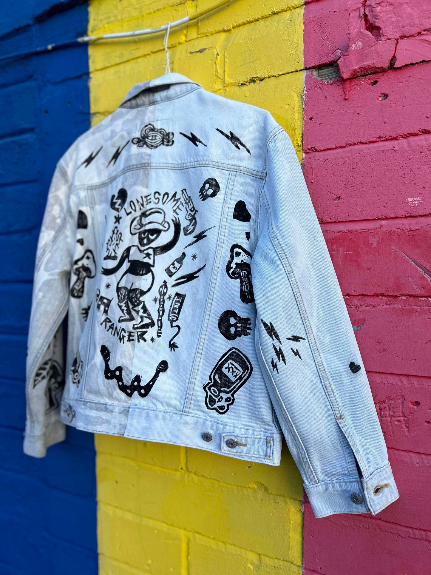 Hand Printed One of a Kind Levi's Denim Jacket