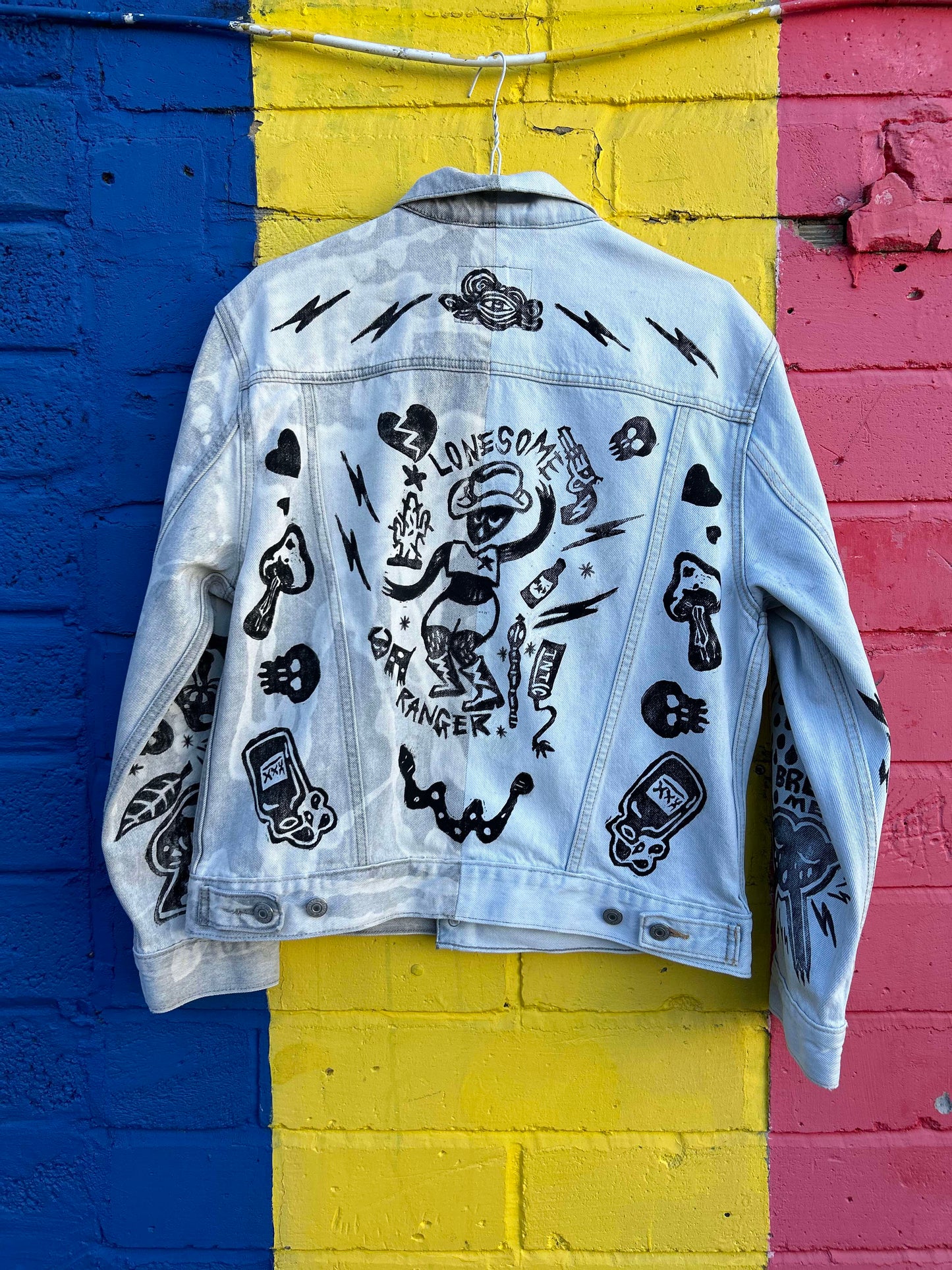 Hand Printed One of a Kind Levi's Denim Jacket