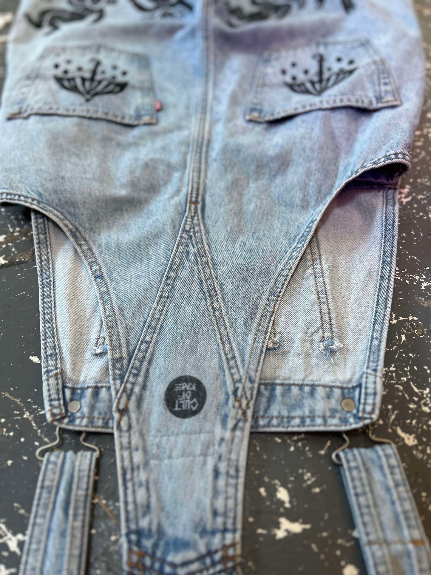 Hand Printed Levi's Dungarees Size Medium