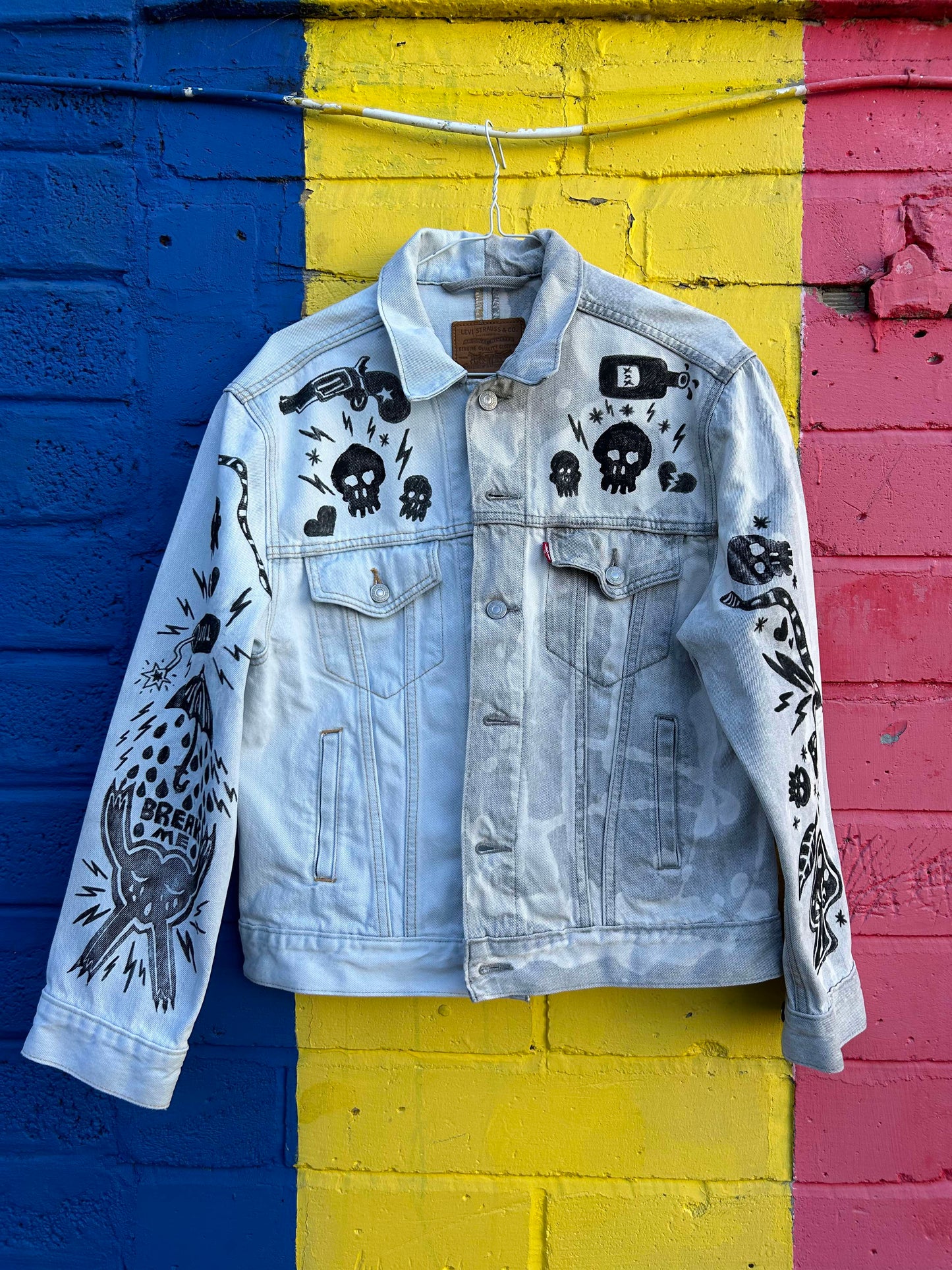 Hand Printed One of a Kind Levi's Denim Jacket