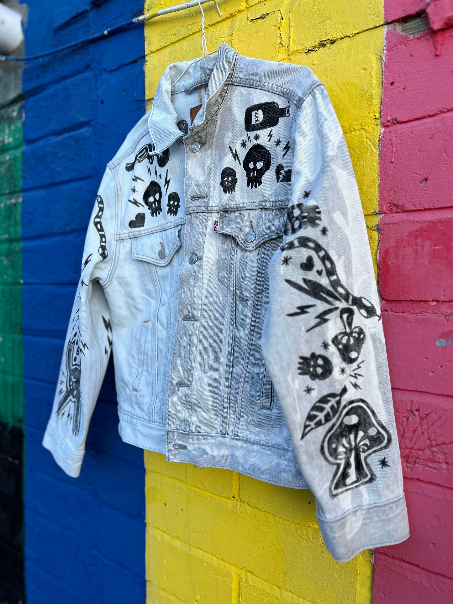 Hand Printed One of a Kind Levi's Denim Jacket