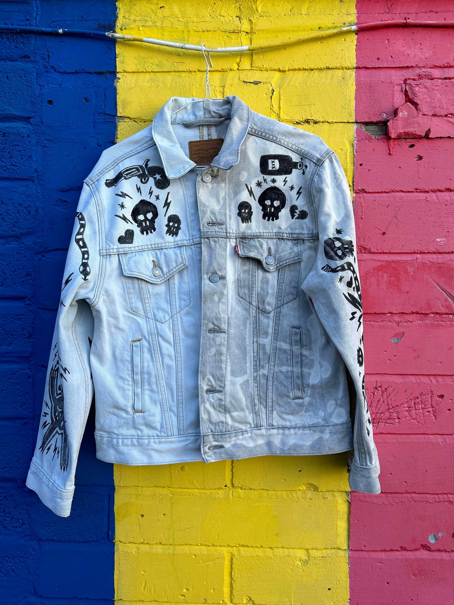 Hand Printed One of a Kind Levi's Denim Jacket