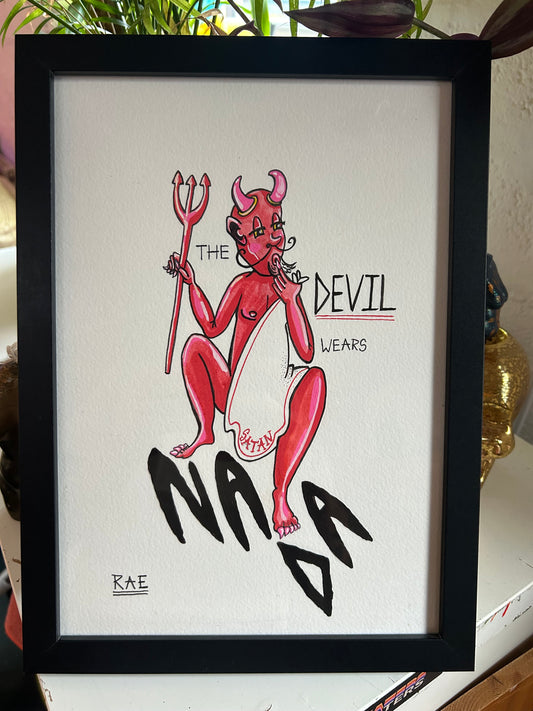 The Devil Wears Nada - Watercolour and Ink